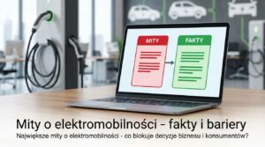 Mity o elektromobilności – samochód elektryczny podczas ładowania na nowoczesnej stacji w mieście.